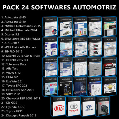 Pack 24 Softwares Automotriz